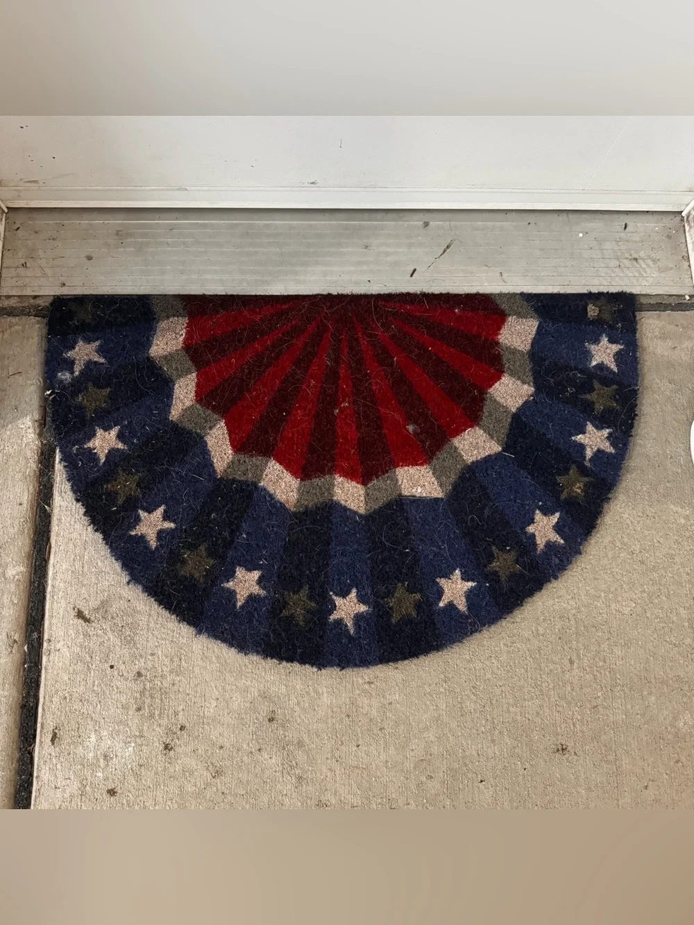 Patriotic Red, White & Blue Half-Moon Door Mat
